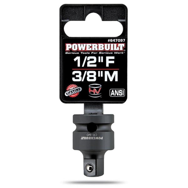 Alltrade Tools Powerbuilt® Adapter 1/2in Drive Female x 3/8in Impact Male - 647097 647097